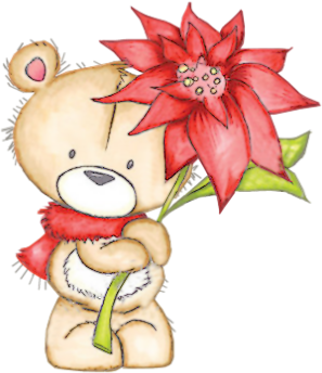 ours avec une fleur