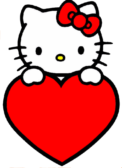 Hello Kitty avec un grand coeur