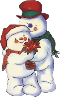 couple de bonhomme de neige enlacé 24