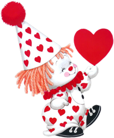 clown avec un coeur rouge 115