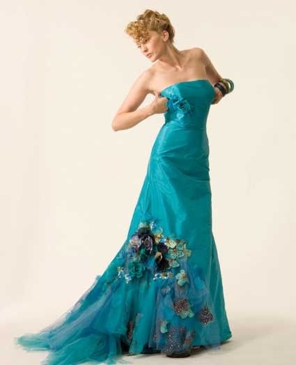 Belle robe de mariée turquoise