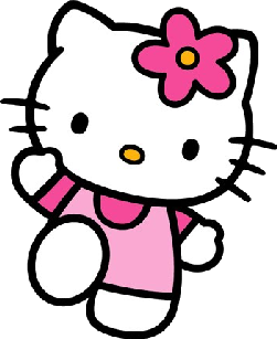 Hello Kitty avec une une fleur sur la tête