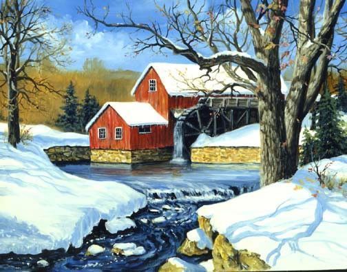 Moulin en hiver