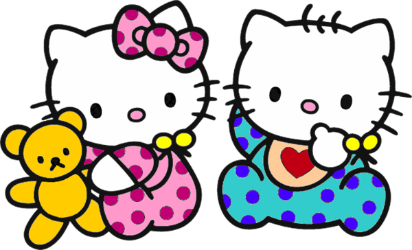 Hello Kitty avec son ami en pyjama