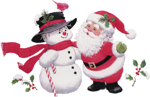 Père-Noël avec un un bonhomme de neige 91