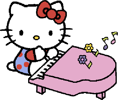 Hello Kitty joue du piano