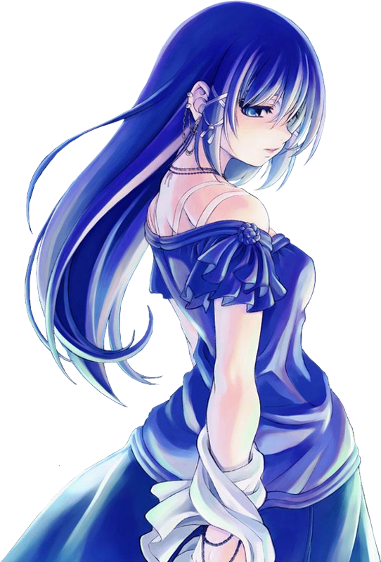 Mangas fille avec une belle robe bleue 127