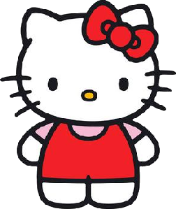 Hello Kitty avec un noeud rouge