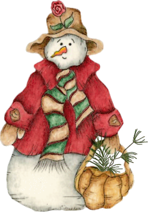 Bonhomme de neige avec un panier