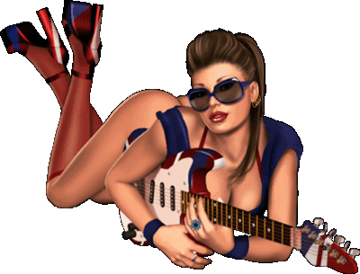 femme avec une guitare et des lunettes 