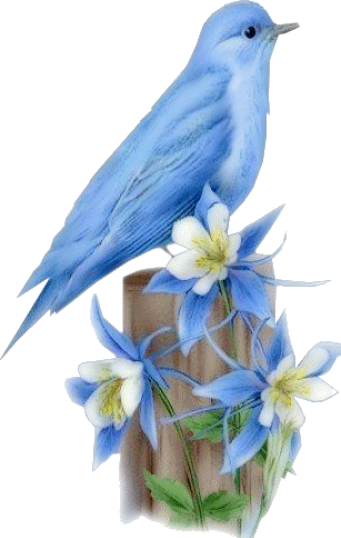 Oiseau bleu avec des fleurs