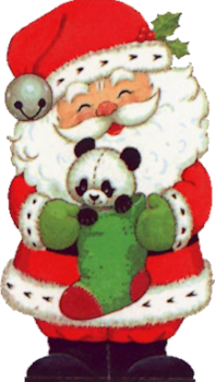 Père-Noël avec un panda dans une chaussette 40
