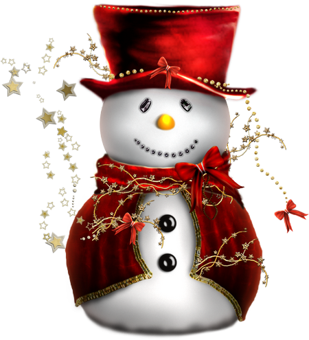 Bonhomme de neige en tenue rouge
