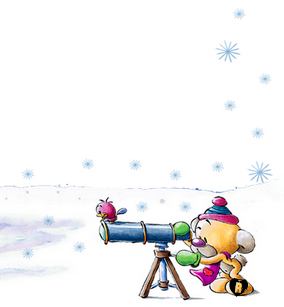 Pimboli regarde avec télescope