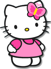 Hello Kitty en rose avec un papillon sur la tête