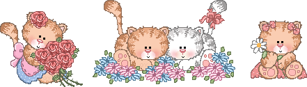 Chats avec des fleurs