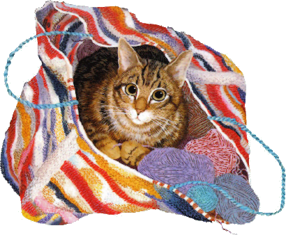 chat dans un sac de laine