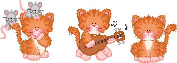 chats avec des souris et une guitare