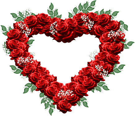 coeur avec des roses rouges